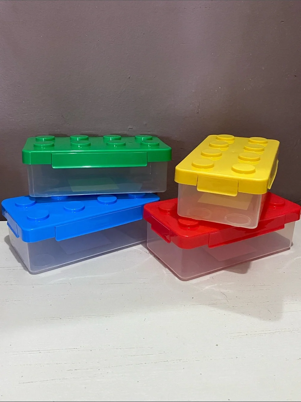 Lego Inspired Storage Boxes (Red, Blue, Green, Yellow)